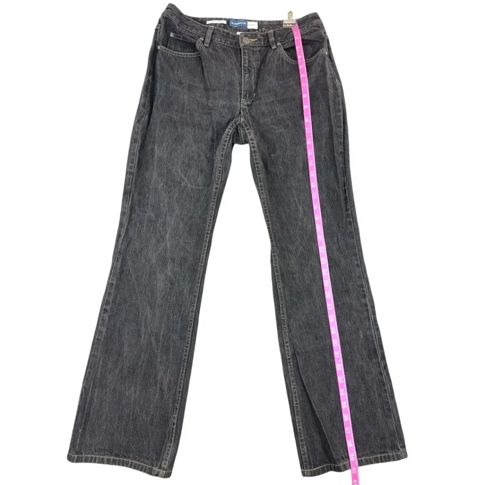 Liz Claiborne Dark Charcoal Washed Straight Leg Jeans